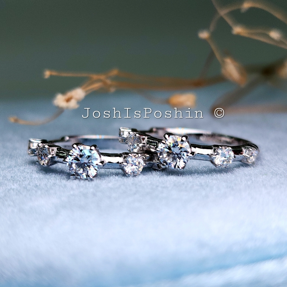 1CTW Moissanite Hoop Earrings In Sterling Silver